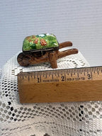 Sweet Limoges  Brown Wheelbarrow  filled with Veggies