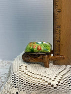 Sweet Limoges  Brown Wheelbarrow  filled with Veggies