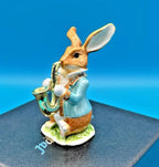 Keren Kopal Bunny Playing Saxophone Trinket Box Austrian Crystals