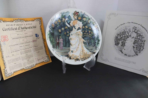 Limoges Porcelain Plate, Victorian Sarah in Bustle Dress (1875)