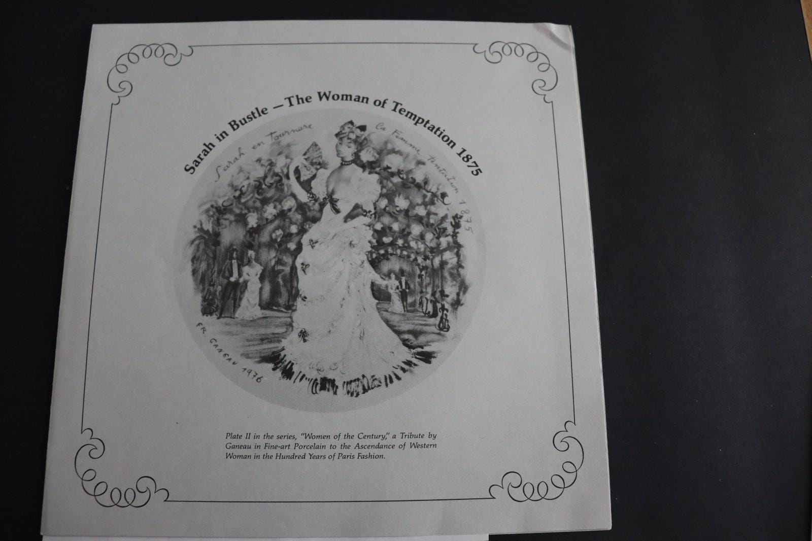 Limoges Porcelain Plate, Victorian Sarah in Bustle Dress (1875)