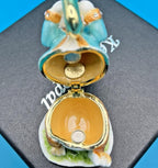Keren Kopal Bunny Playing Saxophone Trinket Box Austrian Crystals