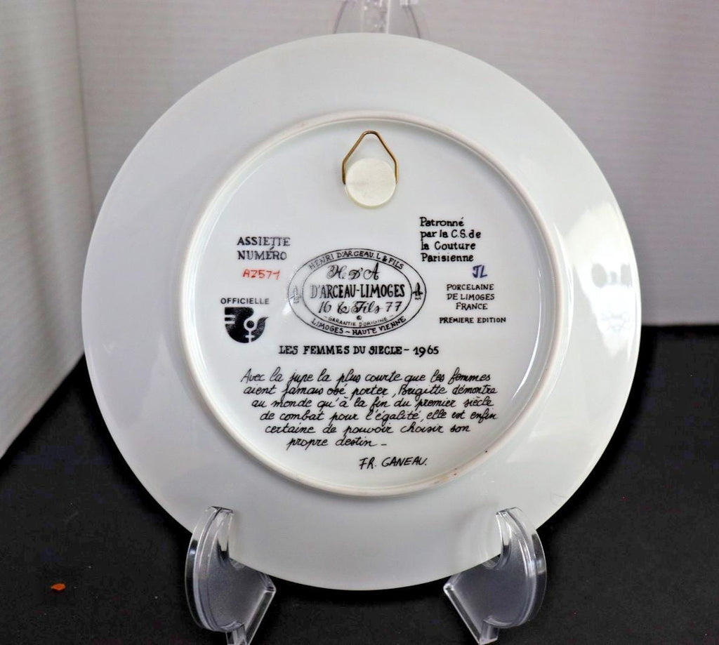 Brigitte Mini-Skirt Plate: 1960s Limoges Porcelain (Collectible Art)