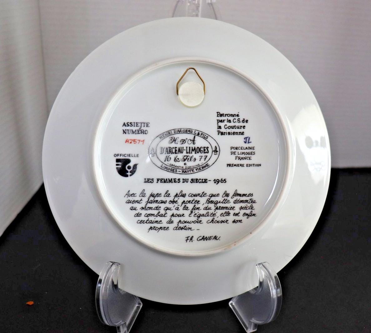 Brigitte Mini-Skirt Plate: 1960s Limoges Porcelain (Collectible Art)