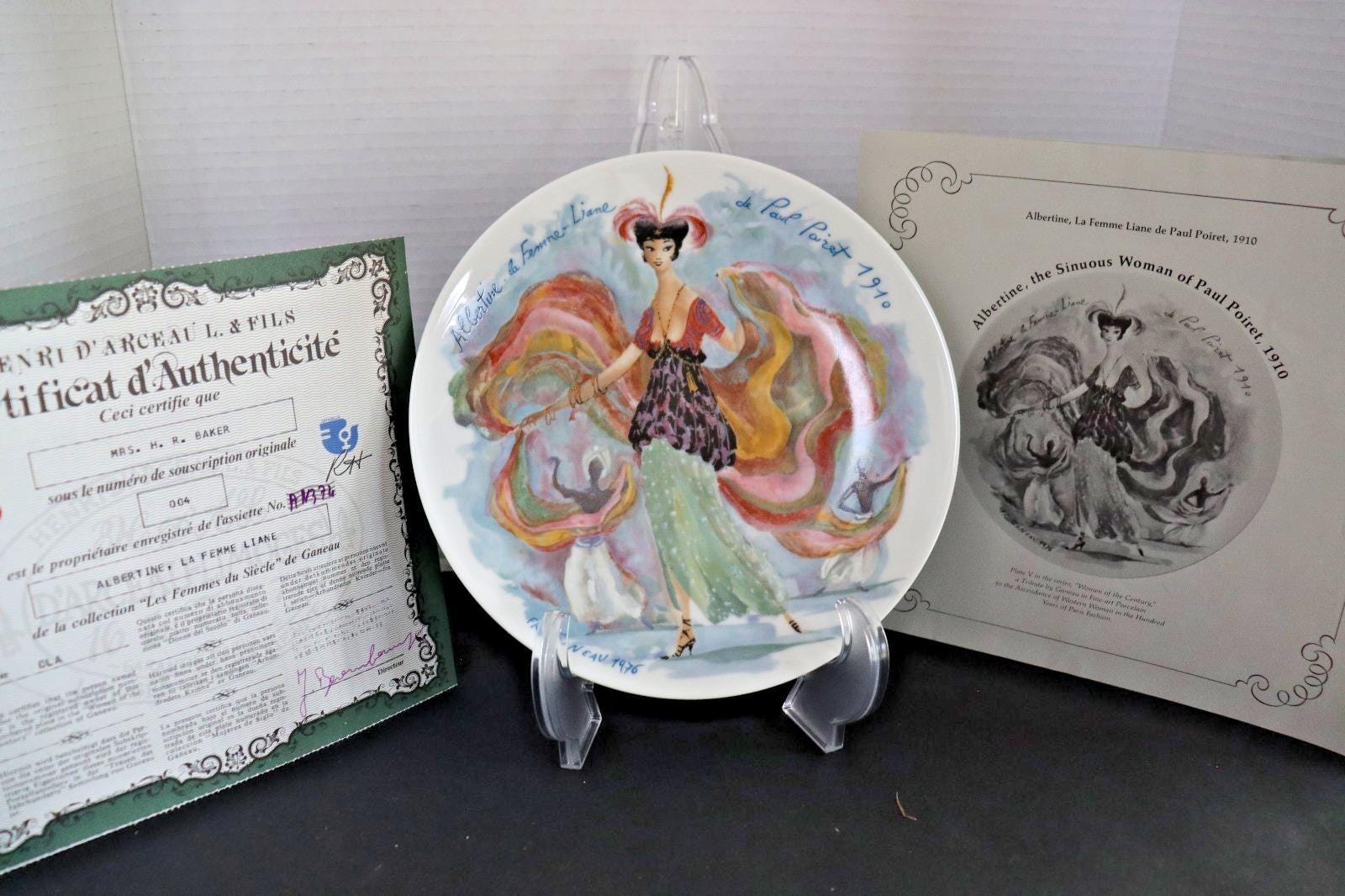 Art Nouveau Limoges Plate - Albertine by Paul Poiret, 1910