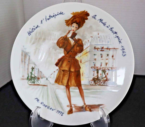 Helene the Intrepid Plate: 1943 Vintage Fashion - Limoges Porcelain