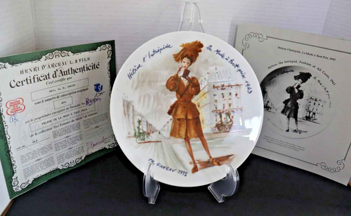 Helene the Intrepid Plate: 1943 Vintage Fashion - Limoges Porcelain