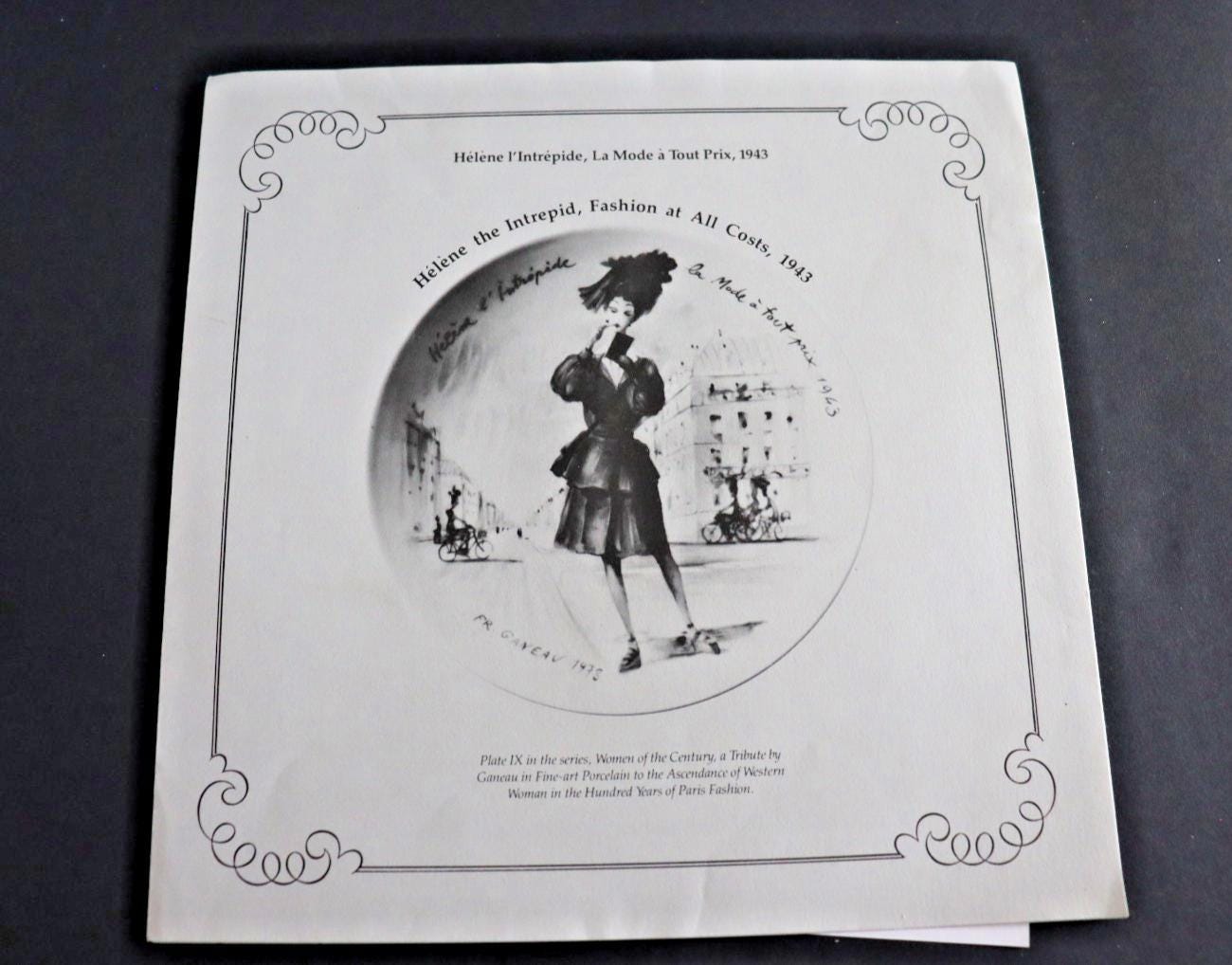 Helene the Intrepid Plate: 1943 Vintage Fashion - Limoges Porcelain