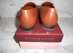 Antonio Melani Brown Leather Square Toe Loafers Size 8 | Slip-On Comfort Flats