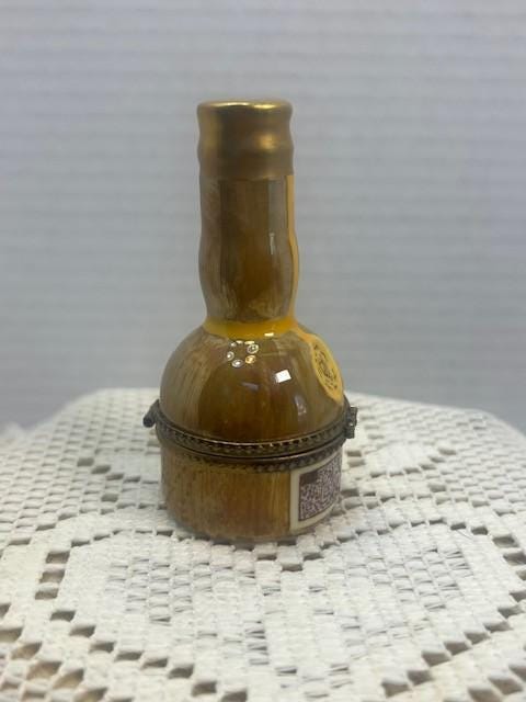 Limoges Long Neck Liqueur Bottle Trinket Box Collectible