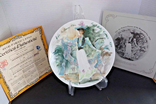 Léa la Femme Fleur Plate: Antique Limoges Porcelain, Hand Painted