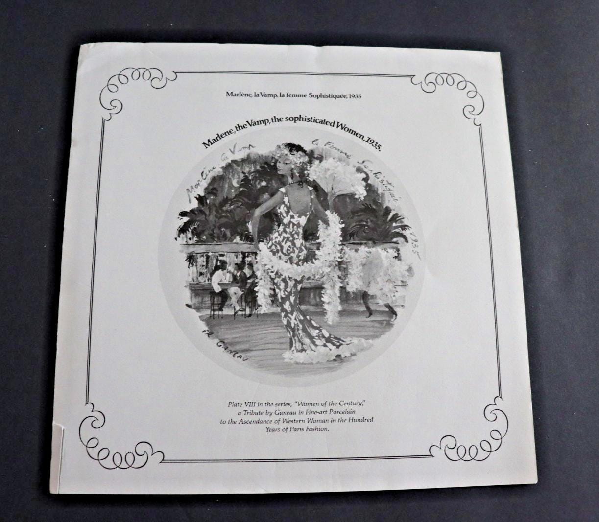 Art Deco Marlene Dietrich Plate - Vintage 1935 Limoges Porcelain