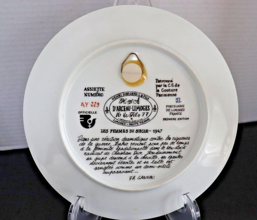 Sophie New Look Limoges Plate - Vintage 1947 Hand-Painted Porcelain