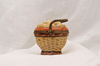 Limoges France Peint Main Egg Basket Trinket Box Hand Painted Porcelain