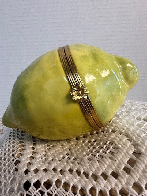 Vintage Tiffany and Co Limoges France Lemon Trinket Box