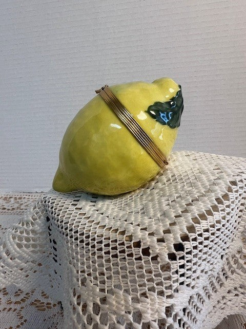 Vintage Tiffany and Co Limoges France Lemon Trinket Box