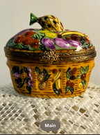 Limoges Fruit Basket Trinket Box Peint Main France