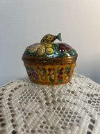 Limoges Fruit Basket Trinket Box Peint Main France