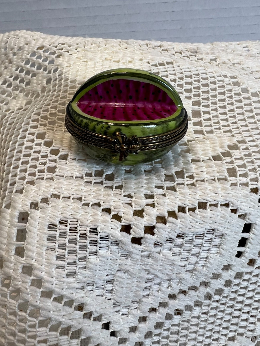 Limoges - Larger Watermelon - Trinket box - signed