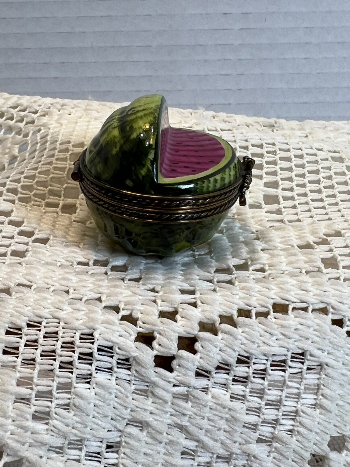 Limoges - Larger Watermelon - Trinket box - signed