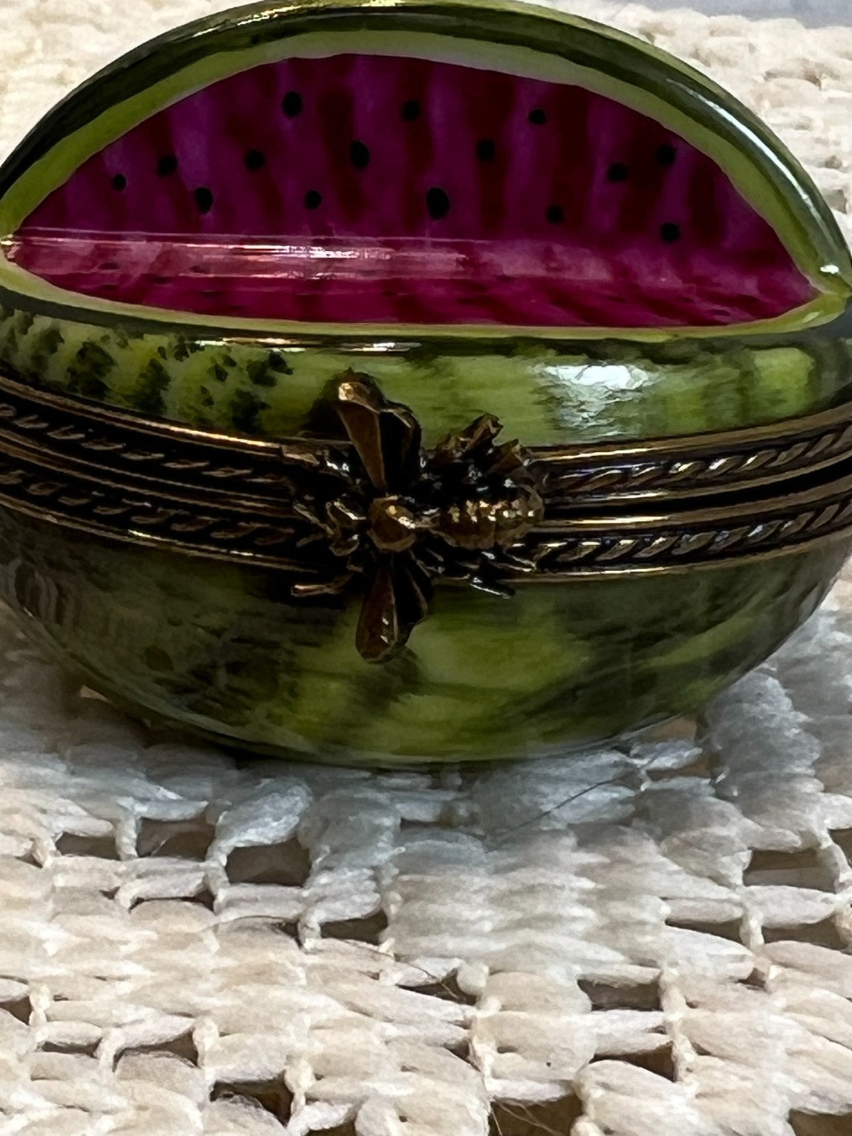 Limoges - Larger Watermelon - Trinket box - signed