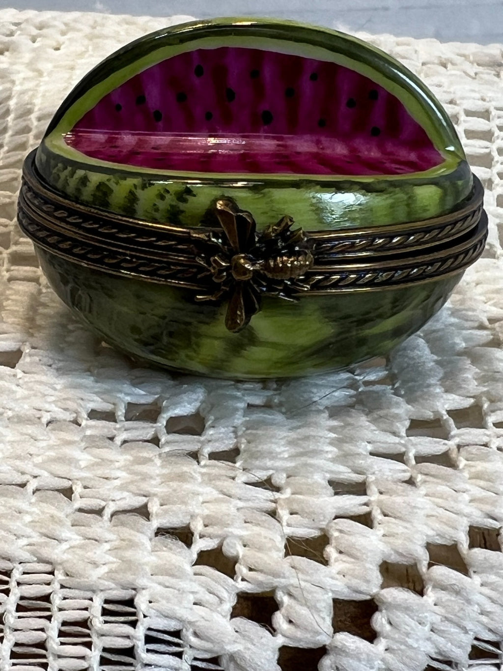 Limoges - Larger Watermelon - Trinket box - signed