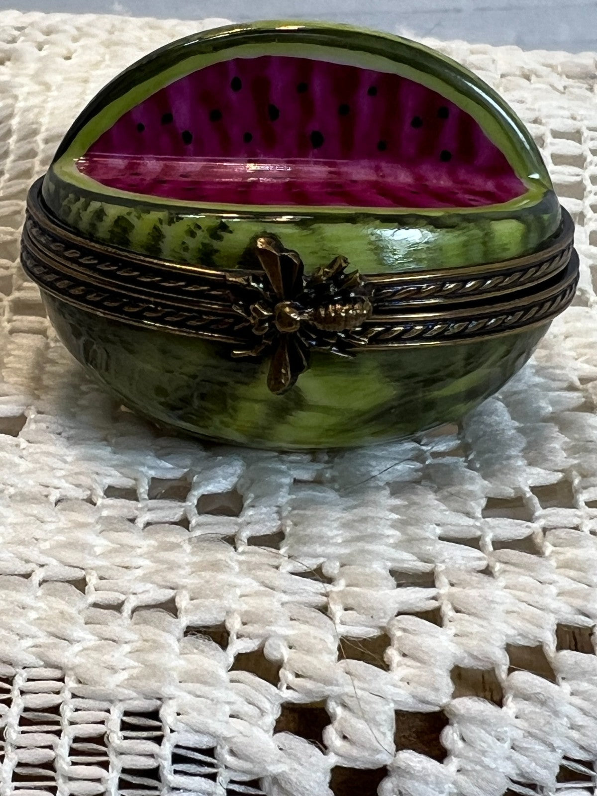 Limoges - Larger Watermelon - Trinket box - signed