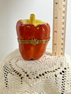 Limoges  Ripened Red Bell Pepper Trinket box - Eximious