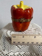 Limoges  Ripened Red Bell Pepper Trinket box - Eximious