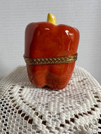 Limoges  Ripened Red Bell Pepper Trinket box - Eximious