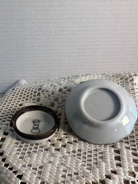Limoges cheese plate trinket box damaged