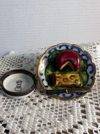 Limoges cheese plate trinket box damaged