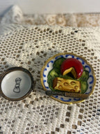 Limoges cheese plate trinket box damaged