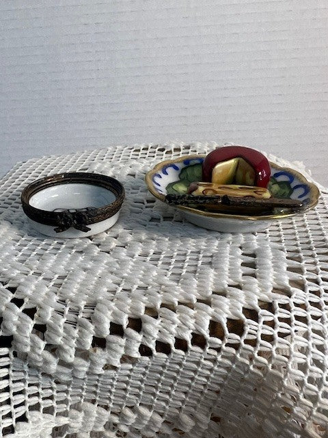 Limoges cheese plate trinket box damaged