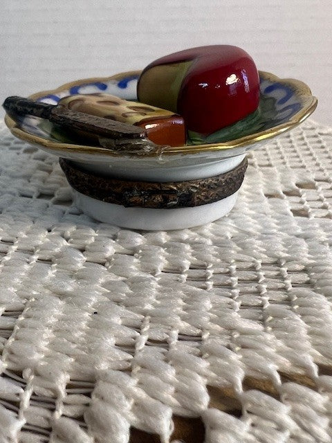Limoges cheese plate trinket box damaged