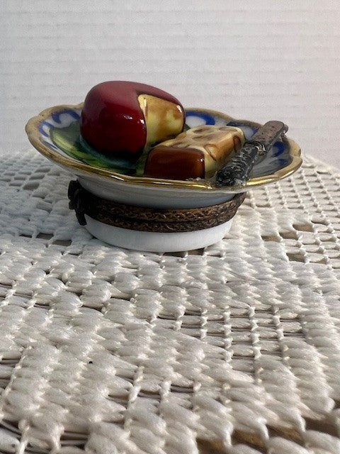Limoges cheese plate trinket box damaged