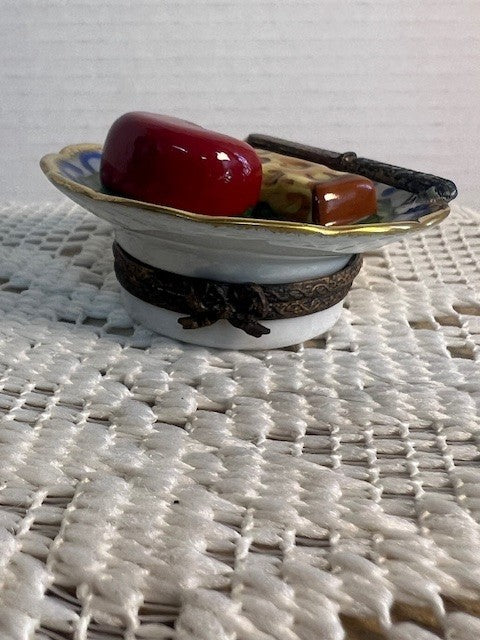 Limoges cheese plate trinket box damaged