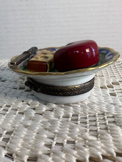 Limoges cheese plate trinket box damaged