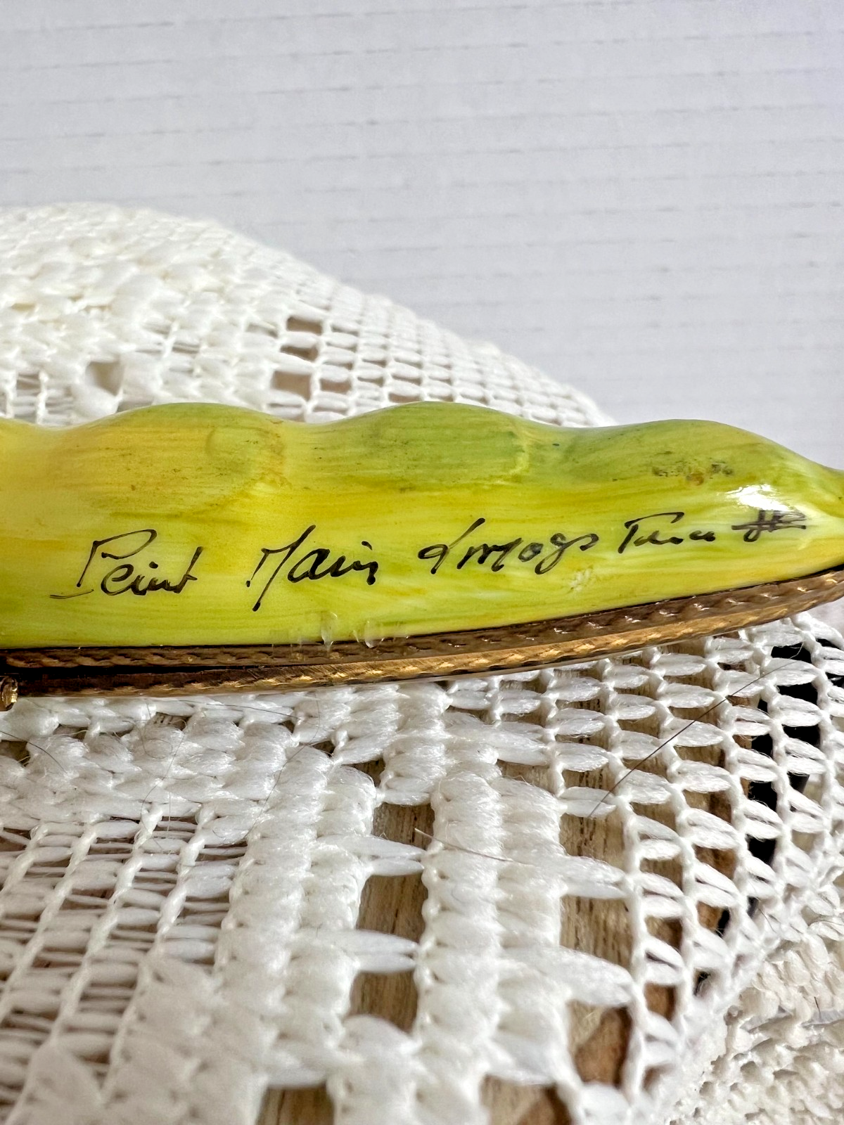 Limoges String Bean Trinket Box