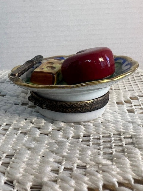 Limoges cheese plate trinket box damaged