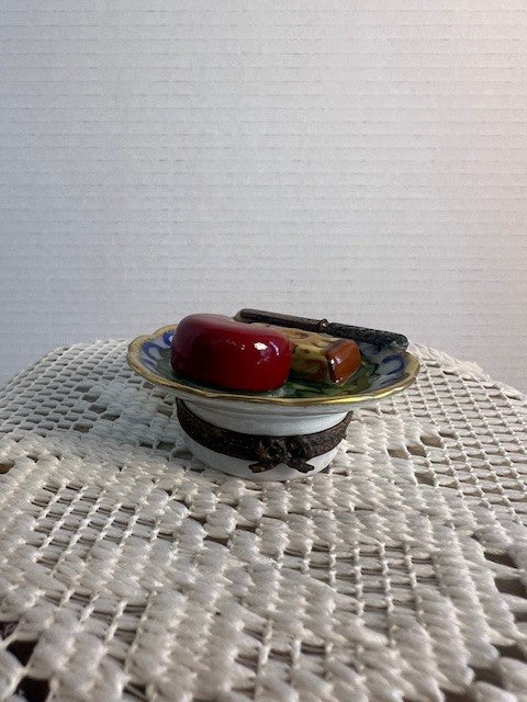 Limoges cheese plate trinket box damaged