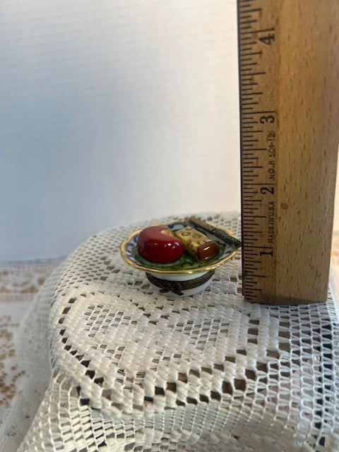 Limoges cheese plate trinket box damaged