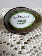 Limoges  trinket box small Avacado