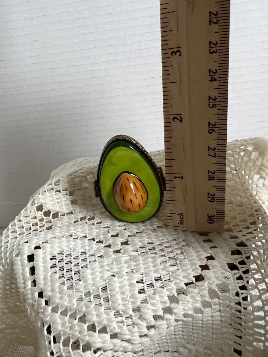 Limoges  trinket box small Avacado