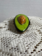 Limoges  trinket box small Avacado