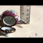 Vintage Rochard Limoges teapot trinket box, hand-painted floral porcelain box
