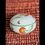 Tiffany & Co. Limoges France Tiffany Garden poppy and butterfly porcelain trinket box