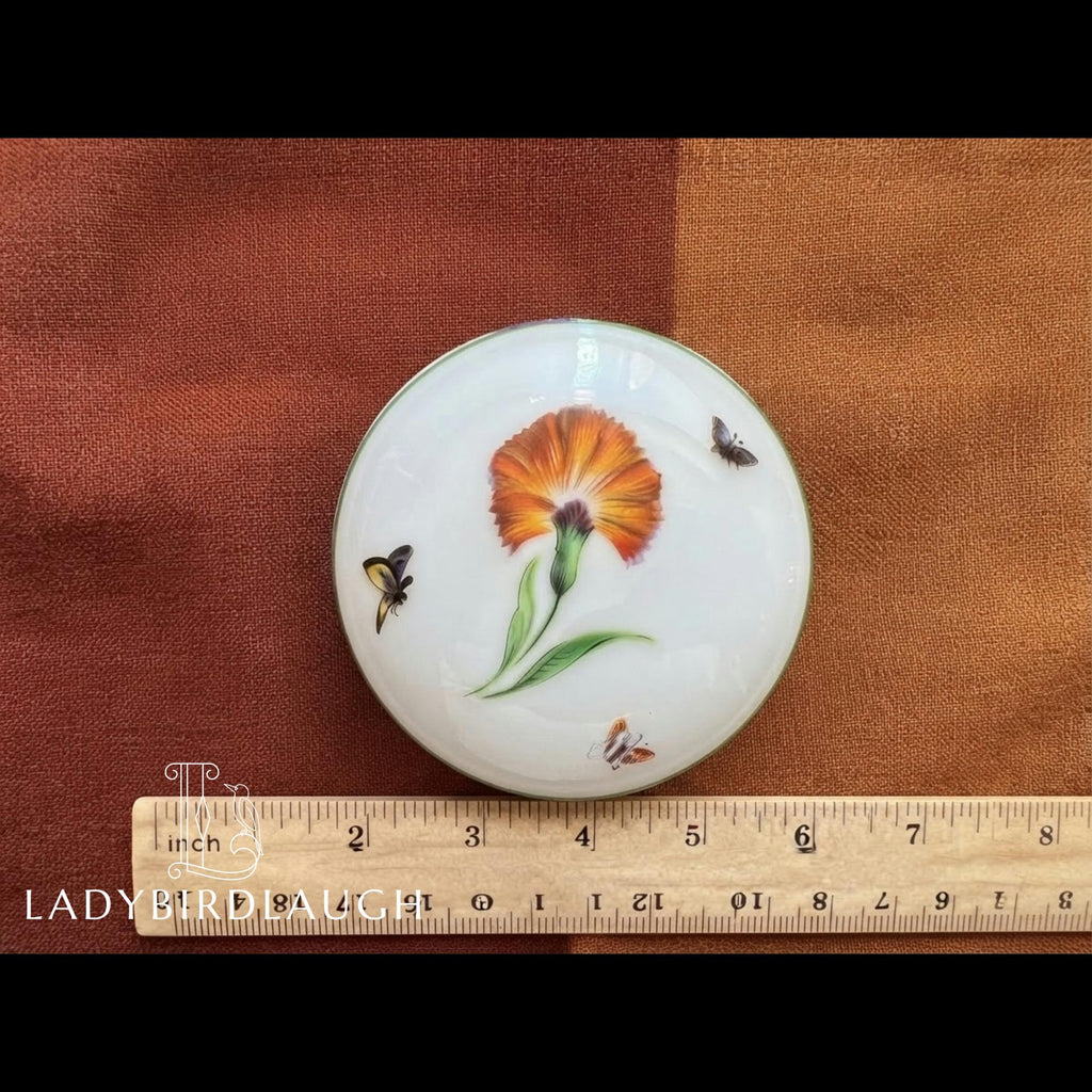 Tiffany & Co. Limoges France Tiffany Garden poppy and butterfly porcelain trinket box