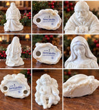 1980s Avon Nativity 9-piece porcelain set, Holy Family, wise men, angels, Vintage Christmas