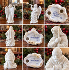 1980s Avon Nativity 9-piece porcelain set, Holy Family, wise men, angels, Vintage Christmas